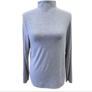 Christian Siriano Ribbed Mock Neck Long Sleeve Top, XL